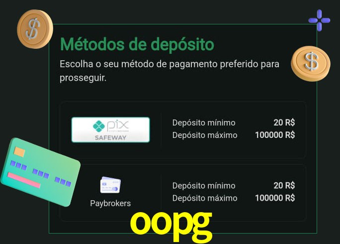 O cassino oopg oferece uma grande variedade de métodos de pagamento